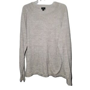 J. Crew Linen Blend Lightweight Beige Long Sleeve Crewneck Sweater Men Size XLg
